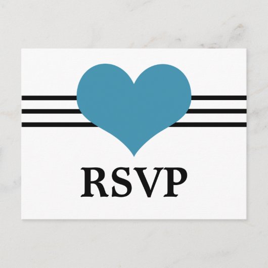 Carte postale Mod Heart RSVP, Bleu (Devant)