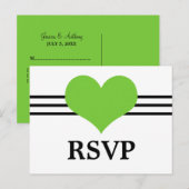 Carte Postale Mod Heart RSVP, Vert (Devant / Derrière)