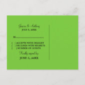 Carte Postale Mod Heart RSVP, Vert (Dos)
