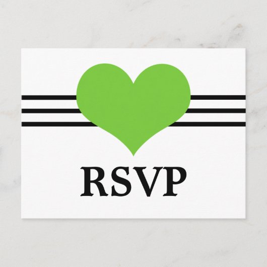 Carte Postale Mod Heart RSVP, Vert (Devant)