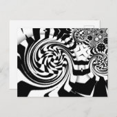 Carte Postale mod op art design phicadélique abstrait (Devant / Derrière)