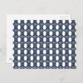 Carte Postale Mod Retro Blue Abstrait Scarab Motif (Devant / Derrière)