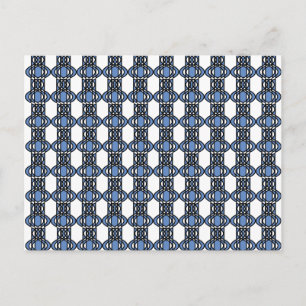 Carte Postale Mod Retro Blue Abstrait Scarab Motif