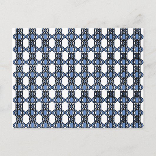 Carte Postale Mod Retro Blue Abstrait Scarab Motif (Devant)