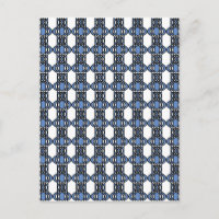 Mod Retro Blue Abstrait Scarab Motif