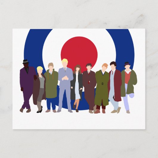 Carte postale Mod Target scooteriste (Devant)