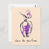 Carte Postale Mode bouteille de parfum Eau de parfum illustratio (Devant / Derrière)