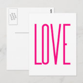 Carte Postale Mode Bright Pink Love (Devant / Derrière)