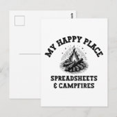 Carte Postale Mode Camping : Hors Grille - Drôle Comptable Don (Devant / Derrière)