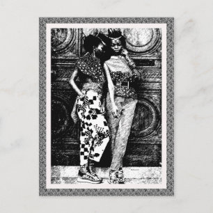 Carte Postale Mode d'art pop afro rétro