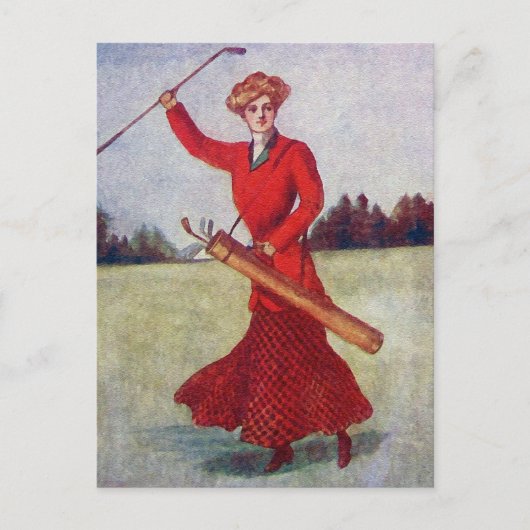 Carte Postale Mode de golf féminin vintage 1910 (Devant)