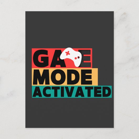 Carte Postale Mode de jeu activé Art de manette de jeu (Devant)
