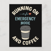Carte Postale Mode d'urgence actif alimenté par café (Devant)