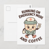 Carte Postale Mode d'urgence actif - Alimenté par café (Devant / Derrière)