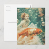 Carte Postale Mode et poisson rouge (Devant / Derrière)