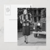 Carte Postale Mode féminine des années 1930 (Devant / Derrière)