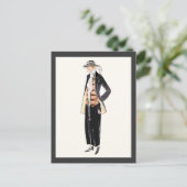 Carte Postale Mode femme 1920 Déco Pochoir (Debout devant)