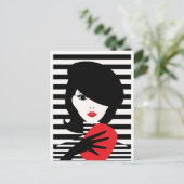 Carte Postale Mode française stylistique illustration de mode (Debout devant)