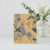 Carte Postale Mode française - violet et noir (Debout devant)