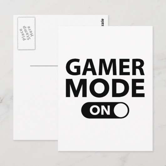 Carte Postale Mode Gamer activé (Devant / Derrière)