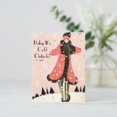 Carte Postale Mode hiver vintage (Debout devant)