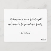 Carte Postale Mode Houndstooth Plaid Père Noël Avec Le Flocon De (Dos)