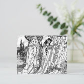 Carte Postale Mode Médiéval Noir Et Blanc (Debout devant)