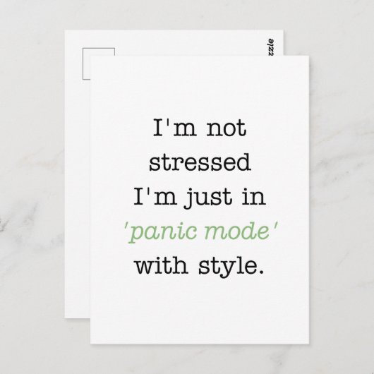 Carte Postale Mode Panic dans le style (Devant / Derrière)