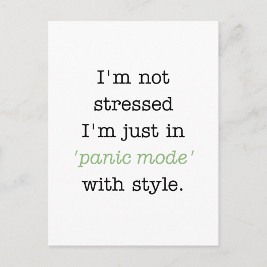 Carte Postale Mode Panic dans le style (Devant)