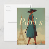 Carte Postale Mode Paris vintage (Devant / Derrière)