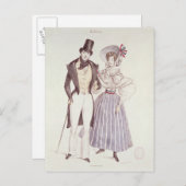 Carte Postale Mode pour hommes et femmes, 1830 (Devant / Derrière)