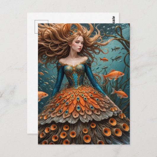 Carte Postale Mode robe de poisson (Devant / Derrière)