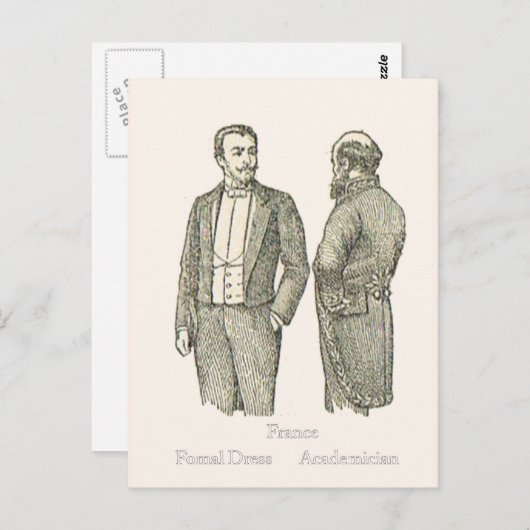Carte Postale Mode, Robe formelle, 19ème siècle (Devant / Derrière)