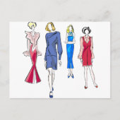 Carte Postale Mode rouge et bleu (Devant)