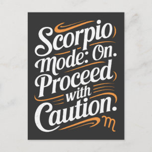 Carte Postale Mode Scorpio : Activé. Procéder avec prudence Devi