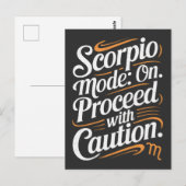 Carte Postale Mode Scorpio : Activé. Procéder avec prudence Devi (Devant / Derrière)