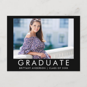 Carte Postale Mode Trendy Graduy Photo Party Invitation