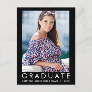 Carte Postale Mode Trendy Graduy Photo Party Invitation L