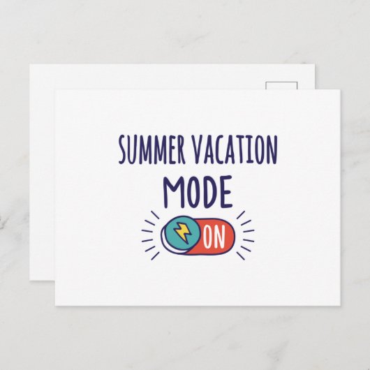 Carte Postale Mode vacances d'été Activé (Devant / Derrière)