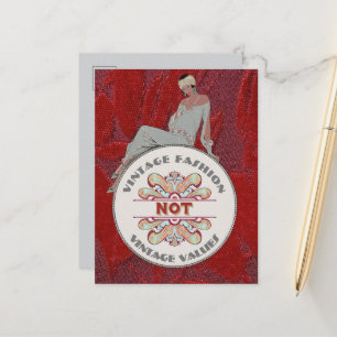 Carte Postale Mode Vintage Pas De Valeurs Vintage