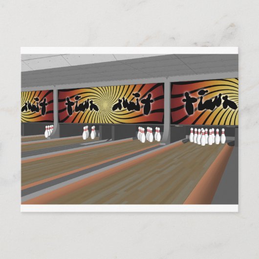 Carte Postale Modèle 3D : Bowling Alley : (Devant)