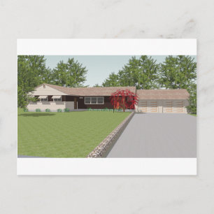 Carte Postale Modèle 3D : Maison de style Ranch :