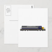 Carte Postale Modèle 3D : Moteur de train : Chemin de fer : (Devant / Derrière)