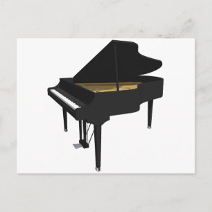 Carte Postale Modèle 3D : Piano noir :