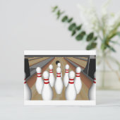 Carte Postale Modèle 3D : Pins de Bowling sur voie : (Debout devant)
