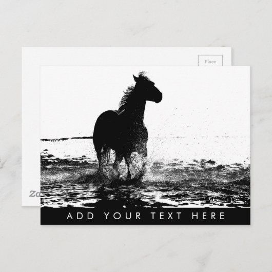 Carte Postale Modèle animal de cheval à courir client (Devant / Derrière)