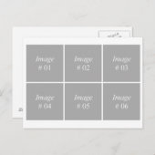 Carte Postale modèle avec six images carré (Devant / Derrière)