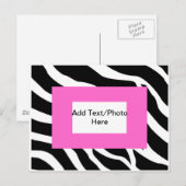 Carte Postale Modèle blanc rose Zebra (Devant / Derrière)