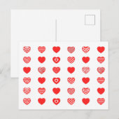 Carte Postale modèle Cœurs Amour (Devant / Derrière)