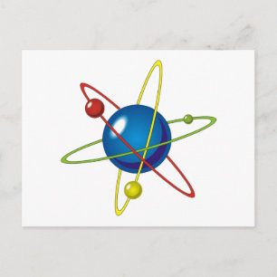 Carte Postale Modèle coloré de l'Atom